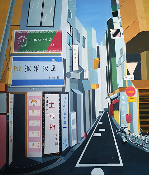 14---《街角》布面油画 100x120cm 2020 李梅 指导老师：杨钧淇.jpg